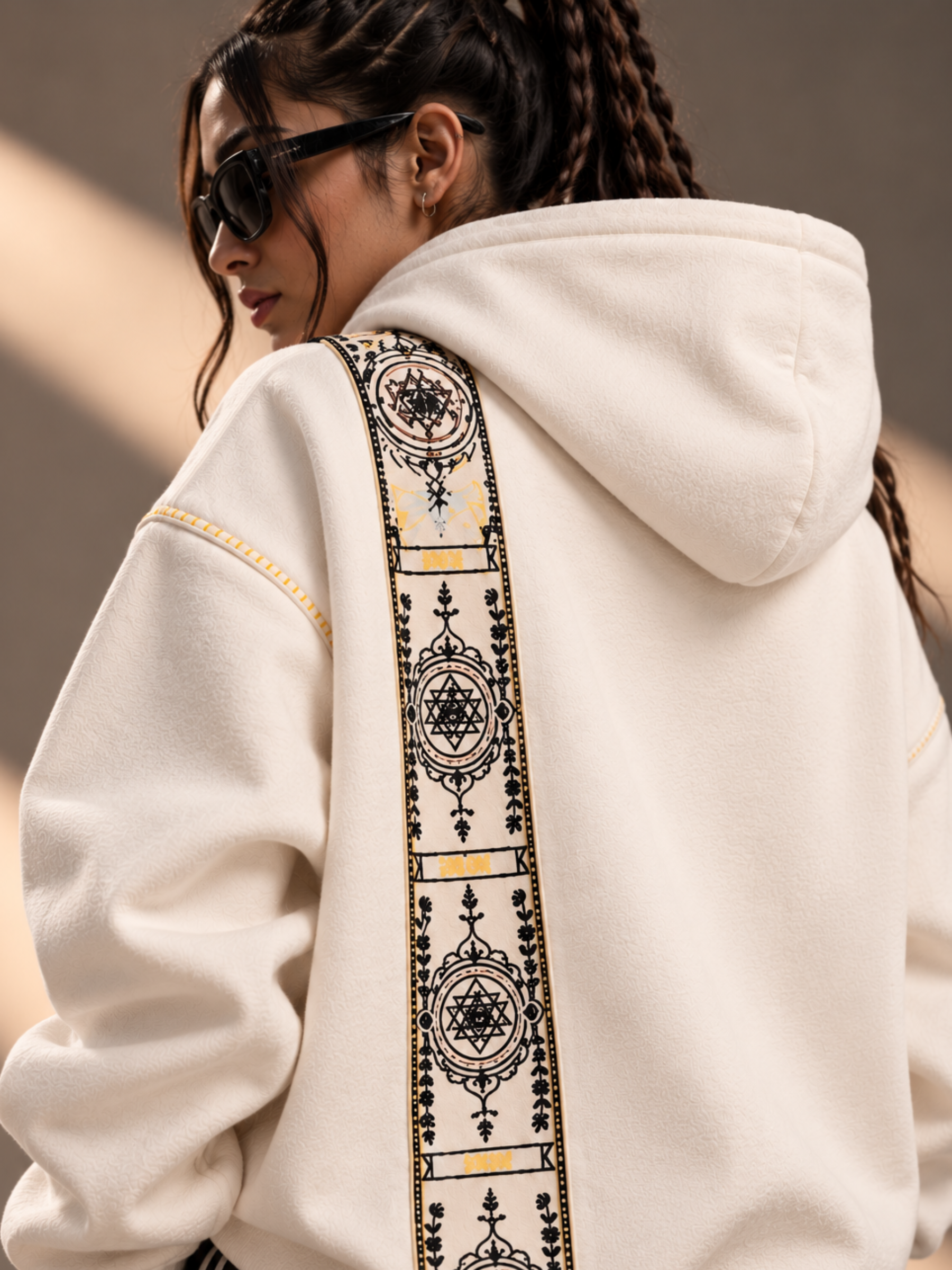 Cosmic Extra Drop White Hoodie-Women