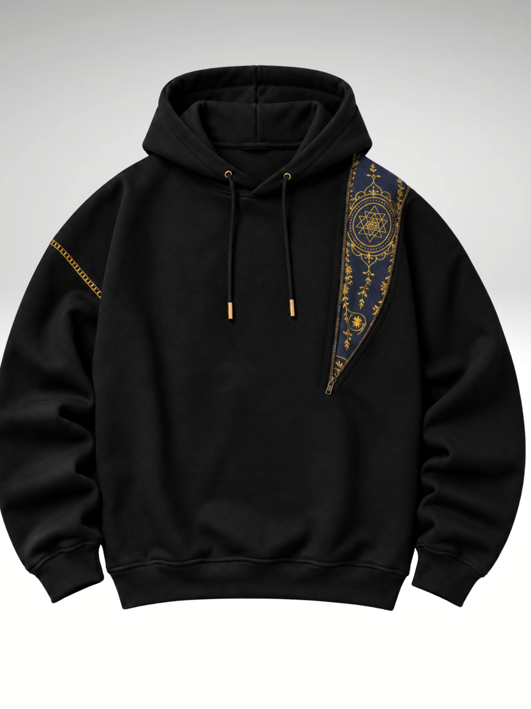 Cosmic Extra Drop Black Hoodie-Men